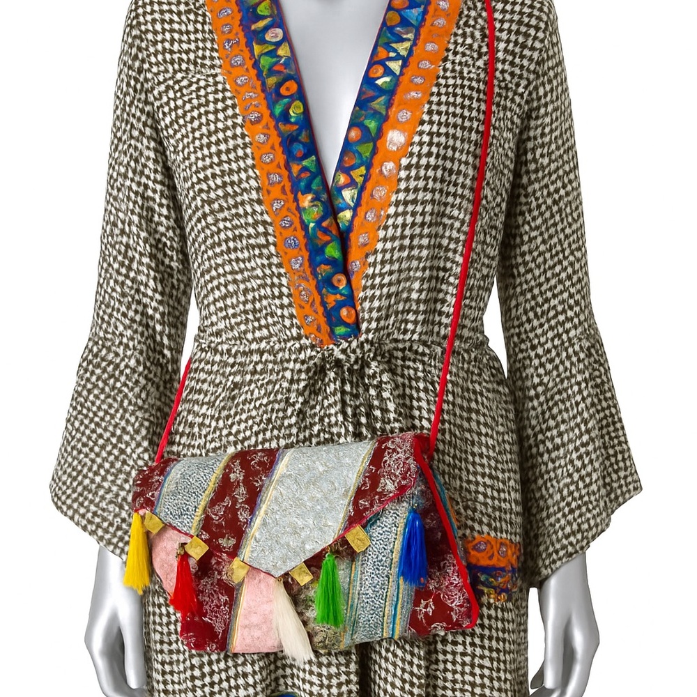 Mosaic Dream Kaftan and Clutch Bag Set